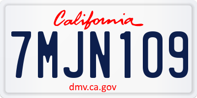 CA license plate 7MJN109