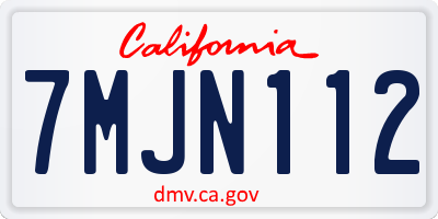 CA license plate 7MJN112