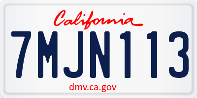 CA license plate 7MJN113