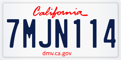 CA license plate 7MJN114