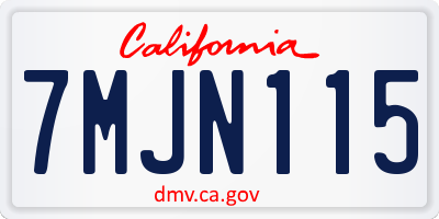 CA license plate 7MJN115