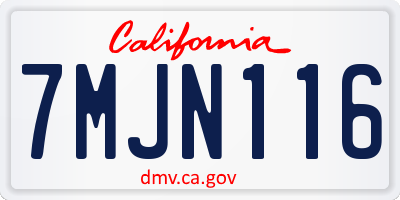 CA license plate 7MJN116