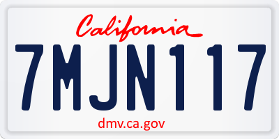 CA license plate 7MJN117