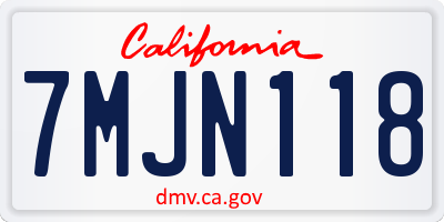 CA license plate 7MJN118