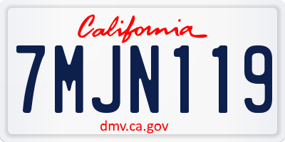 CA license plate 7MJN119