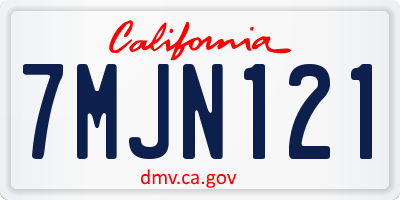 CA license plate 7MJN121