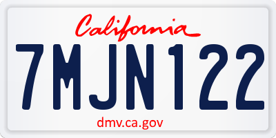 CA license plate 7MJN122