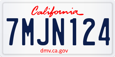 CA license plate 7MJN124