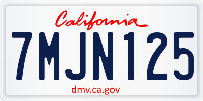 CA license plate 7MJN125