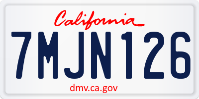 CA license plate 7MJN126