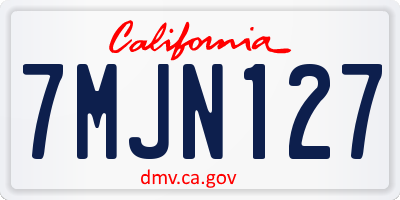 CA license plate 7MJN127