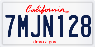 CA license plate 7MJN128