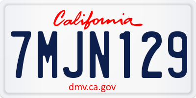 CA license plate 7MJN129