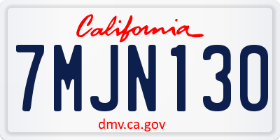 CA license plate 7MJN130