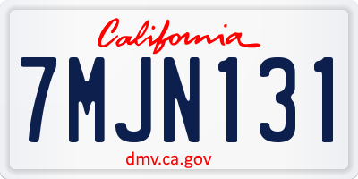 CA license plate 7MJN131