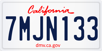 CA license plate 7MJN133
