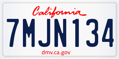 CA license plate 7MJN134