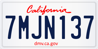 CA license plate 7MJN137