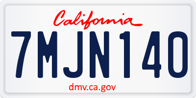 CA license plate 7MJN140