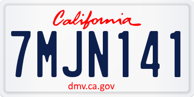 CA license plate 7MJN141