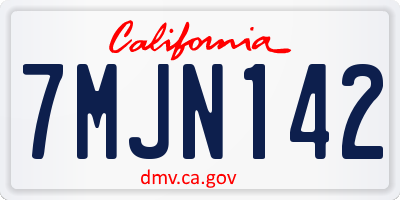 CA license plate 7MJN142