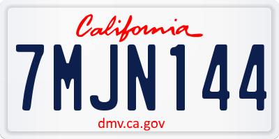 CA license plate 7MJN144