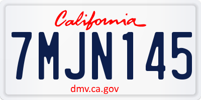 CA license plate 7MJN145