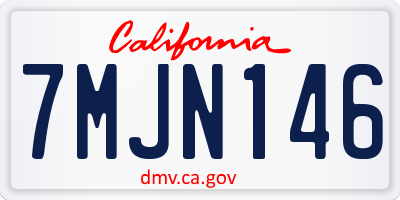 CA license plate 7MJN146