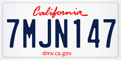 CA license plate 7MJN147