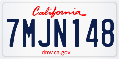 CA license plate 7MJN148