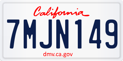 CA license plate 7MJN149