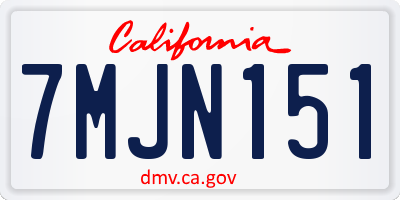 CA license plate 7MJN151