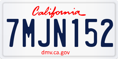 CA license plate 7MJN152