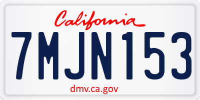 CA license plate 7MJN153