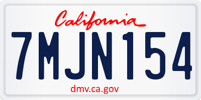 CA license plate 7MJN154