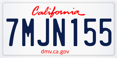 CA license plate 7MJN155