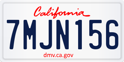 CA license plate 7MJN156