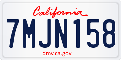 CA license plate 7MJN158