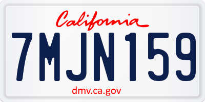 CA license plate 7MJN159