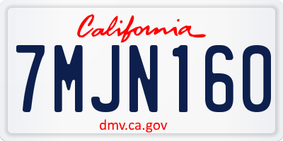 CA license plate 7MJN160