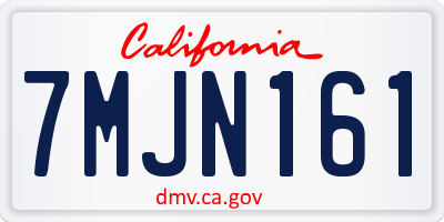 CA license plate 7MJN161