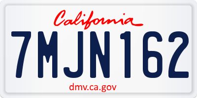 CA license plate 7MJN162