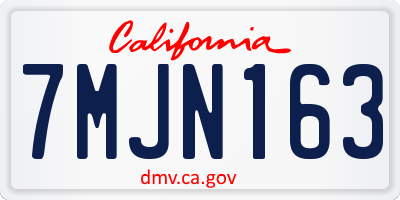 CA license plate 7MJN163