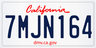 CA license plate 7MJN164