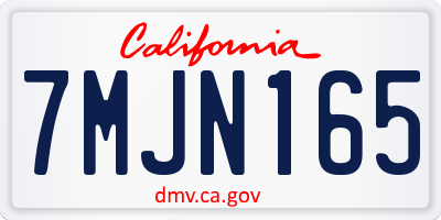 CA license plate 7MJN165