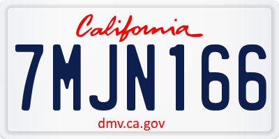 CA license plate 7MJN166