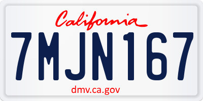 CA license plate 7MJN167