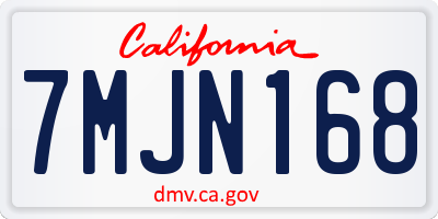 CA license plate 7MJN168