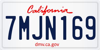 CA license plate 7MJN169