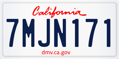 CA license plate 7MJN171